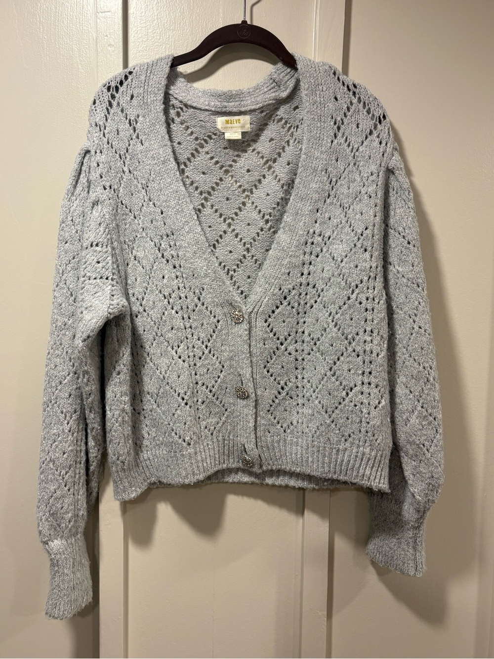Anthropologie Maeve Pointelle Knit Cardigan